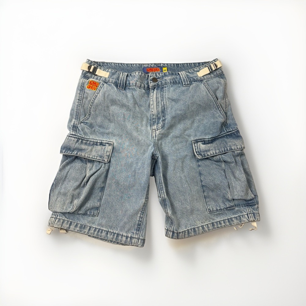 Empyre Y2K Baggy Denim Cargo Jorts Shorts Size 30 Skate Streetwear 10"